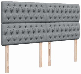 ΚΡΕΒΑΤΙ BOXSPRING ΜΕ ΣΤΡΩΜΑ ΑΝΟΙΧΤΟ ΓΚΡΙ 200X200 ΕΚ. ΥΦΑΣΜΑΤΙΝΟ 3292902