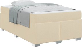 vidaXL Σκελετός Κρεβατιού με στρώμα Κρεμ 120 x 190 cm ύφασμα
