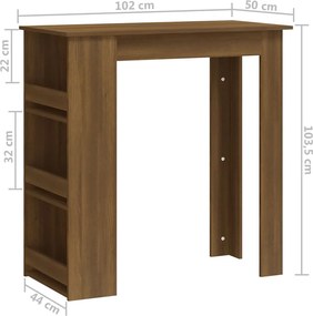vidaXL Τραπέζι Μπαρ με Ράφια Sonoma Δρυς 102x50x103,5 εκ. Επεξ. Ξύλο
