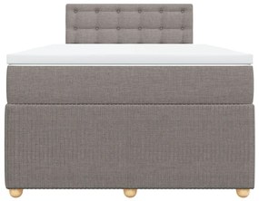 Κρεβάτι Boxspring με Στρώμα Taupe 120x190 εκ. Υφασμάτινο - Μπεζ-Γκρι