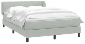 vidaXL Κρεβάτι Boxspring με Στρώμα Ανοιχτό Γκρι 160x210 εκ. Βελούδινο