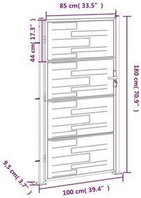 Πόρτα Περίφραξης Κήπου 100 x 180 εκ. από Ανοξείδωτο Ατσάλι - Ασήμι