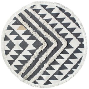 Χαλί FL733 Fylliana Στρόγγυλο σε Μαύρο Μπεζ ύφασμα Φ88 εκ.