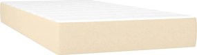 vidaXL Κρεβάτι Boxspring με Στρώμα Κρεμ 120x190 εκ. Υφασμάτινο
