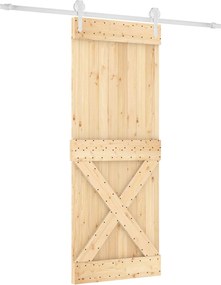 vidaXL Συρόμενη Πόρτα Φυσικό και Λευκό 80 x 210 cm