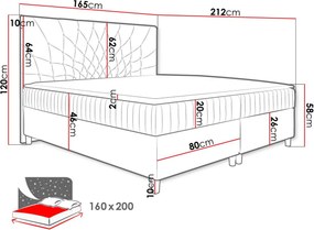 Επενδυμένο κρεβάτι Prowansja-Mple Skouro-160 x 200