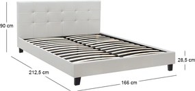 Κρεβάτι Sissy Megapap από τεχνόδερμα χρώμα λευκό 160x200εκ.