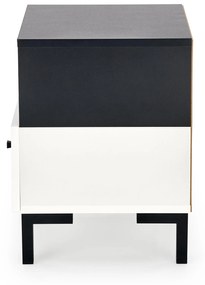 SILVIA bedside table, white - black DIOMMI V-PL-SILVIA-SZAFKA_N-BIAŁY/CZARNY