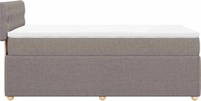 vidaXL Κρεβάτι Boxspring με Στρώμα Taupe 90x190 εκ.Υφασμάτινο