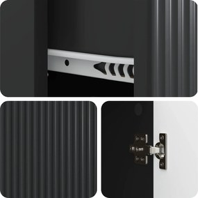 vidaXL Πλαϊνό γραφείο Μαύρο 66 x 34,5 x 90 εκ Επεξεργασμένο Ξύλο