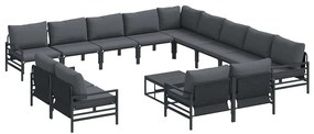 vidaXL Σετ Καναπέ Κήπου 14 pcs Ανθρακί Ατσάλι