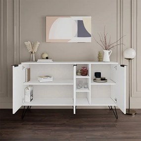 Μπουφές Clara Megapap χρώμα λευκό 142x35,6x83εκ.