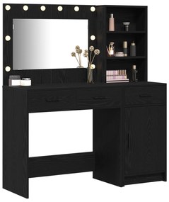 vidaXL Σετ Dressing Table 2 Τεμαχίων με LED Μαύρο Επεξεργασμένο Ξύλο