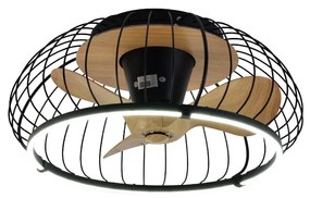Ανεμιστήρας Οροφής Control Ø70xH32cm 72w DC 3CCT LED Fan Light in Black Color Inlight Minnewanka 101000720
