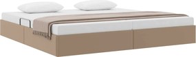 vidaXL Κρεβάτι Οθωμανικού Τύπου Καπουτσίνο 200 x 200 cm Τεχνητό Δέρμα
