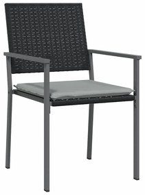 vidaXL Σέτ φαγητού για κήπο 5 pcs Μαύρο Πολυ ράταν