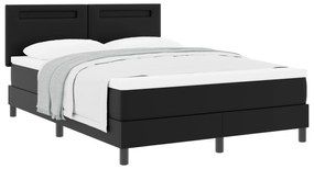 vidaXL Κρεβάτι Box Spring με Στρώμα Μαύρο, 160 x 200 εκ, Ψεύτικο Δέρμα