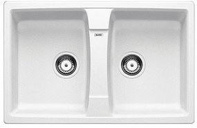 Blanco Lexa 8 White SILGRANIT™ PuraDur™ Γρανιτένιος Νεροχύτης Ένθετος με 2 Γούρνες 78x50cm