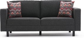 Διθέσιος Καναπές Ανθρακί KALE LINEN 91x180x83