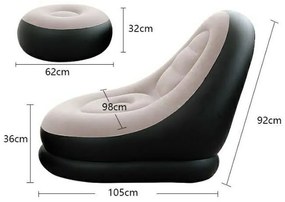 Senyoubao Φουσκωτή Πολυθρόνα με Υποπόδιο Μονή - Inflatable Leisure Sofa Chair and Footstool Single Size