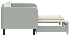 vidaXL Καναπές Κρεβάτι Συρόμενος Ανοιχτό Γκρι 80 x 200 εκ. Βελούδινος