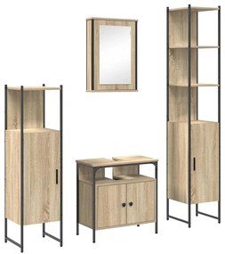 vidaXL Σετ Επίπλων Μπάνιου 4 pcs Sonoma Δρυς 33 x 33 x 185.5 εκ