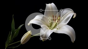 Intra Συλλεκτικό Ξύλινο Παζλ Plywood 4mm - Κομψός λευκός κρίνος σε μαύρο φόντο Σε Ξύλινο Κουτί - Διαστάσεις: 10x10 cm – 25 κομμάτια