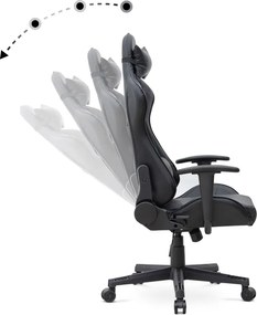 Καρέκλα γραφείου Gaming Alonso Megapap από τεχνόδερμα χρώμα μαύρο 67x70x125/135 εκ.