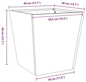 Ζαρντινιέρες Κήπου 2 τεμ. Ανθρακί 40x40x40 εκ. από Ατσάλι - Ανθρακί