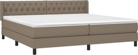 vidaXL Κρεβάτι Boxspring με Στρώμα Taupe 200x200 εκ. Υφασμάτινο