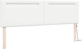 vidaXL LED κεφαλάρι Λευκό 180 cm Τεχνητό Δέρμα