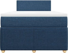 vidaXL Κρεβάτι Boxspring με Στρώμα Μπλε 120x190 εκ. Υφασμάτινο