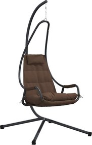 vidaXL Κρεμαστή καρέκλα αυγό Ατσάλι 94 x 107 x 196,5 εκ. Καφέ