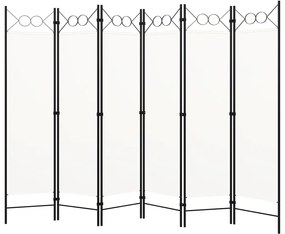 vidaXL Διαχωριστικό Δωματίου με 6 Πάνελ Λευκό 240 x 180 εκ.