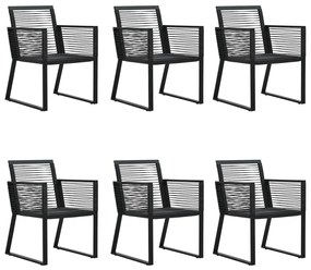 vidaXL Σετ Τραπεζαρίας Κήπου 7 Τεμαχίων Μαύρο από Ρατάν PVC