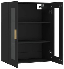 vidaXL Ντουλάπι Τοίχου Κρεμαστό Μαύρο 69,5 x 34 x 90 εκ. Επεξ. Ξύλο