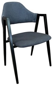 Καρέκλα Τραπεζαρίας ArteLibre SOLANA Γκρι/Μαύρο Ύφασμα/Μέταλλο 51x51x81cm