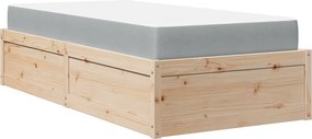 vidaXL Κρεβάτι με Στρώμα 90x190 εκ Μασίφ Ξύλο Πεύκου