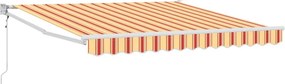 vidaXL Electric Awning 3,5 x 2,5 m Κίτρινες και πορτοκαλί ρίγες