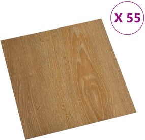 vidaXL Πλάκες Δαπέδου 55 pcs Καφέ 5,11 τ.μ. PVC