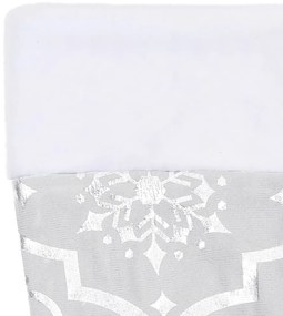 vidaXL Ποδιά Πολυτελείας Χριστουγ. Δέντρου Λευκή Κάλτσα 122εκ Υφασμ.
