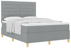 vidaXL Κρεβάτι με Στρώμα Ανοιχτό Γκρι 140x200 εκ. Ύφασμα