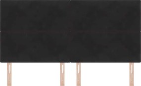vidaXL LED κεφαλάρι με LED ταινίες φωτός Μαύρο 180 cm Βελούδο