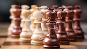 Intra Συλλεκτικό Ξύλινο Παζλ Plywood  4mm - Σκακιέρα με άσπρα και μαύρα κομμάτια Σε Ξύλινο Κουτί - Διαστάσεις Puzzle: 10x10 cm – 25 κομμάτια