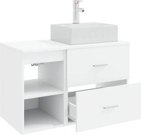 vidaXL Σετ Επίπλων Μπάνιου 2 pcs Λευκό Επεξεργασμένο Ξύλο