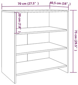 Ντουλάπι Γκρι Σκυροδέματος 70x40,5x75 εκ. Επεξεργασμένο Ξύλο 809759