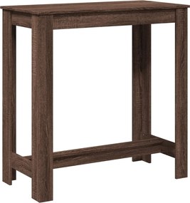 vidaXL Τραπέζι Μπαρ Καφέ Δρυς 102x50x103,5εκ. Επεξεργ. Ξύλο