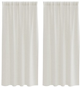 vidaXL Κουρτίνες με κουρτίνες 2 pcs Κρεμ 140 x 175 εκ. Πολυεστέρας