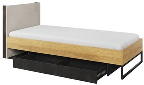 Κρεβάτι Fresno AG113, Μονόκλινο, Ανοιχτό καφέ, 90x200, Πλαστικοποιημένη μοριοσανίδα, Τάβλες για Κρεβάτι, 96x215x91cm, 68 kg | Epipla1.gr