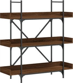 vidaXL Βιβλιοθήκη 3 Επιπέδων Καφέ Δρυς 100x33x108,5 εκ. Επεξεργ. Ξύλο